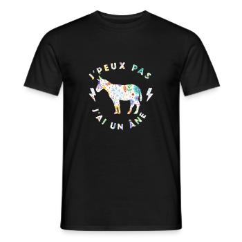 j'peux pas j'ai un âne - ane - T-shirt homme - noir - Devant - AI Model Male 178 light (178cm)
