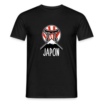 japon / pays du soleil levant - T-shirt homme - noir - Devant - AI Model Male 178 light (178cm)