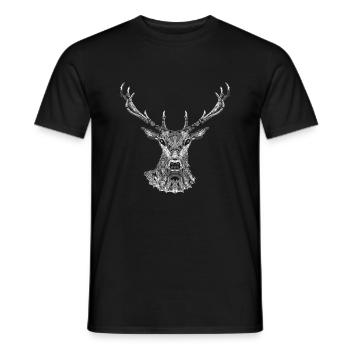 Hirsch - Männer T-Shirt - Schwarz - Vorne - AI Model Male 178 light (178cm)