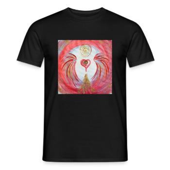 Gel de cœur de la visibilité - T-shirt homme - noir - Devant - AI Model Male 178 light (178cm)