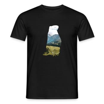 Cadeau de marmotte alpine animaux double exposition - T-shirt homme - noir - Devant - AI Model Male 178 light (178cm)