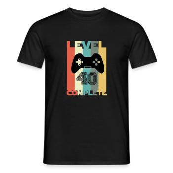 40e anniversaire rétro Gamer niveau 40 terminé - T-shirt homme - noir - Devant - AI Model Male 178 light (178cm)