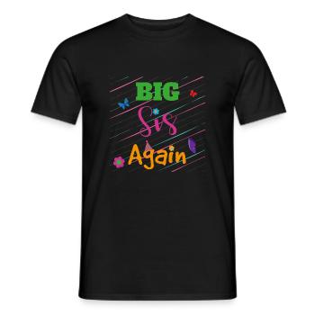 Big Brother Big Sister Big Sis Again Cadeau - T-shirt homme - noir - Devant - AI Model Male 178 light (178cm)