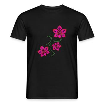 Hawaii orchid tattoo flower lover - Men's T-Shirt - black - Front - AI Model Male 178 light (178cm)