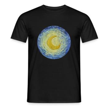Mond Vincent van Gogh Starry Night Sternennacht - Männer T-Shirt - Schwarz - Vorne - AI Model Male 178 light (178cm)