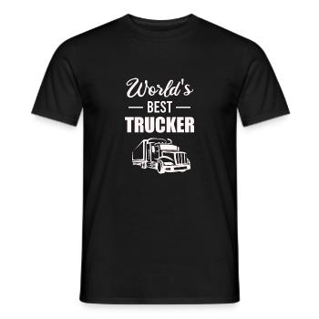 Truck Driver World's Best Trucker Gift Idea - Men's T-Shirt - black - Front - AI Model Male 178 light (178cm)