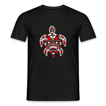 Idée cadeau tatouage tribal tortue haïda - T-shirt homme - noir - Devant - AI Model Male 178 light (178cm)