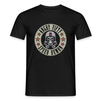 Angry fifty 50 Biker Motorrad - Männer T-Shirt - Schwarz - Vorne - AI Model Male 178 light (178cm)
