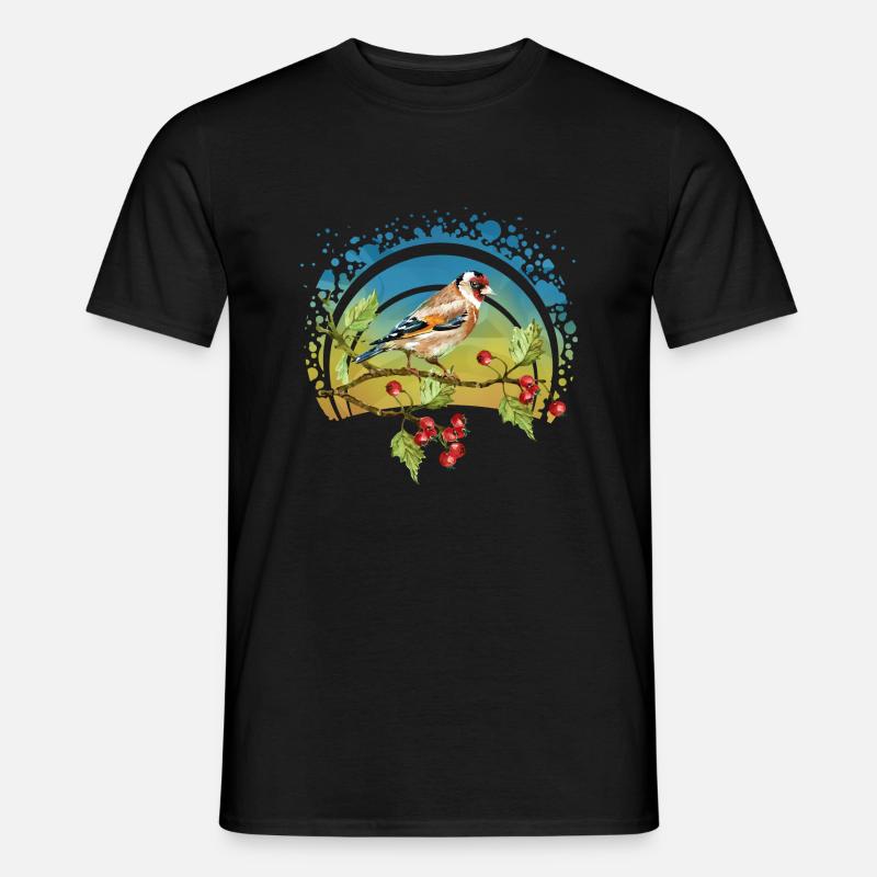 Bunter Vogel - Männer T-Shirt - Schwarz