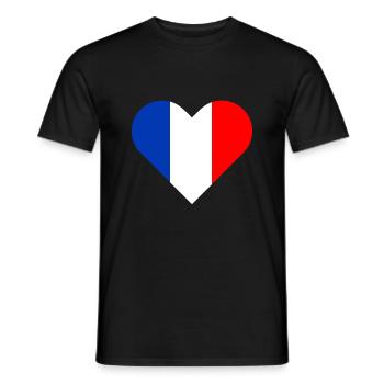 French flag france country blue white red - Men's T-Shirt - black - Front - AI Model Male 178 light (178cm)