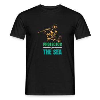 Poseidon Protector of the Sea Diver Gift Idea - Men's T-Shirt - black - Front - AI Model Male 178 light (178cm)