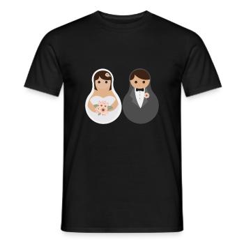 Russia Matryoshka dolls wedding gift - Men's T-Shirt - black - Front - AI Model Male 178 light (178cm)