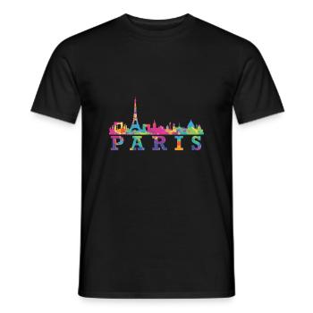 Idée cadeau souvenir Paris Skyline Impression - T-shirt homme - noir - Devant - AI Model Male 178 light (178cm)