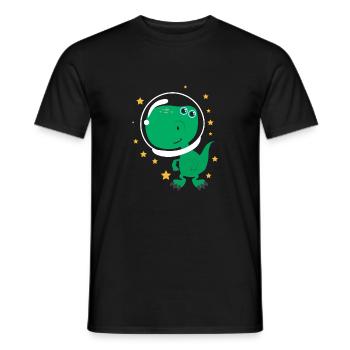 Space animals space dinosaur kids gift - Men's T-Shirt - black - Front - AI Model Male 178 light (178cm)