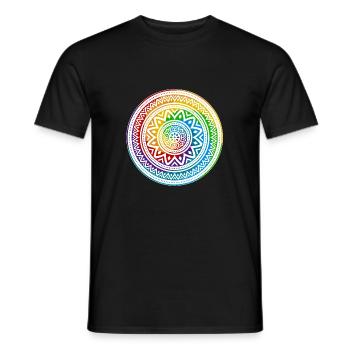 Mandala- Ying Yang - Men's T-Shirt - black - Front - AI Model Male 178 light (178cm)
