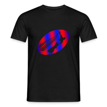 Rugby Aotearoa Neuseeland Silberfarn-Geschenkidee - Männer T-Shirt - Schwarz - Vorne - AI Model Male 178 light (178cm)