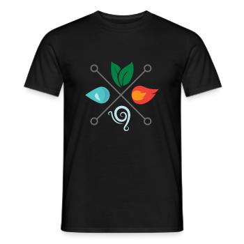 Symbol Vier Elemente Erde Luft Luft Feuer Wasser - Männer T-Shirt - Schwarz - Vorne - AI Model Male 178 light (178cm)