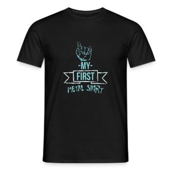 Heavy Metal My First Metal Shirt Baby Gift Idea - Men's T-Shirt - black - Front - AI Model Male 178 light (178cm)