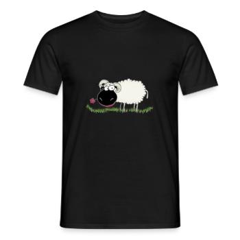 Walliser black-nosed sheep - Men's T-Shirt - black - Front - AI Model Male 178 light (178cm)