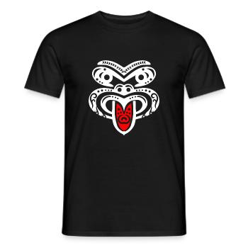 Maori Tiki Masque Visage Tatouage Tribal Polynésien - T-shirt homme - noir - Devant - AI Model Male 178 light (178cm)