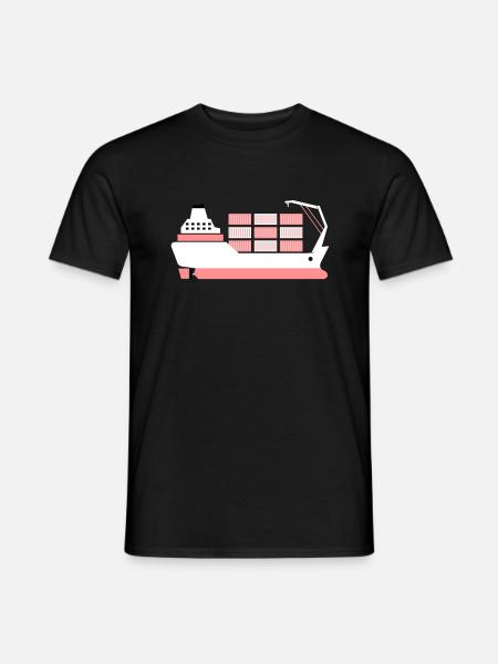 container ship pink - Men's T-Shirt - black