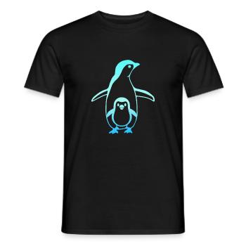 Pinguin Vater und Sohn Tattoo Tiere Geschenkidee - Männer T-Shirt - Schwarz - Vorne - AI Model Male 178 light (178cm)