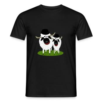 thick and stupid - Men's T-Shirt - black - Front - AI Model Male 178 light (178cm)