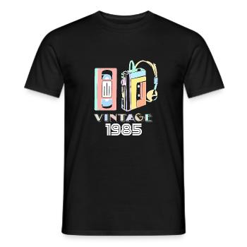 vintage 1985 - T-shirt homme - noir - Devant - AI Model Male 178 light (178cm)