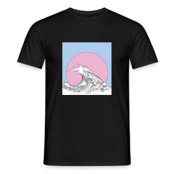 Welle - Männer T-Shirt - Schwarz - Vorne - AI Model Male 178 light (178cm)
