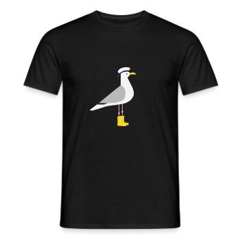 Seagull rubber boots - Men's T-Shirt - black - Front - AI Model Male 178 light (178cm)