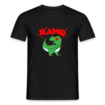 Dinosaur RAWR Dino lover kids gift - Men's T-Shirt - black - Front - AI Model Male 178 light (178cm)