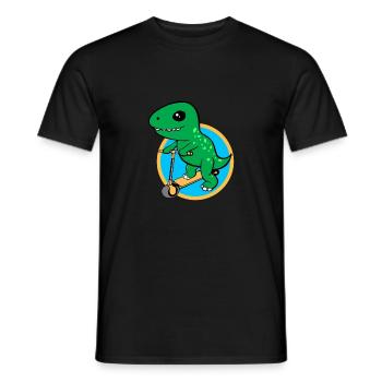 Dino Scooter Dino Liebhaber Lustige Geschenkidee - Männer T-Shirt - Schwarz - Vorne - AI Model Male 178 light (178cm)