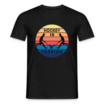 hockey is my passion field hockey sport club - Men's T-Shirt - black - Front - AI Model Male 178 light (178cm)