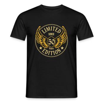 50 Years LE Adler Flügel farbwahl - Männer T-Shirt - Schwarz - Vorne - AI Model Male 178 light (178cm)