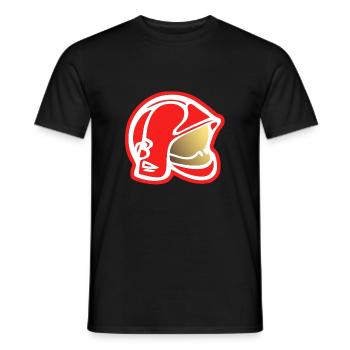 Fire helmet 2 - Men's T-Shirt - black - Front - AI Model Male 178 light (178cm)