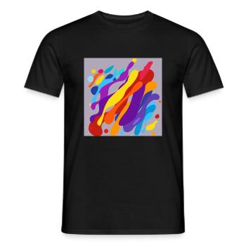 Bunte Splats - Männer T-Shirt - Schwarz - Vorne - AI Model Male 178 light (178cm)