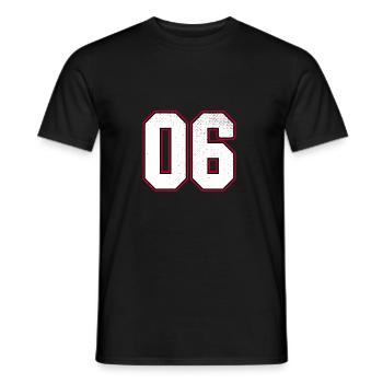 Numéro zéro six - 06 classique vintage sport - T-shirt homme - noir - Devant - AI Model Male 178 light (178cm)
