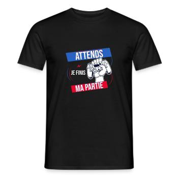 Attends Je Finis ma Partie Battle - T-shirt homme - noir - Devant - AI Model Male 178 light (178cm)
