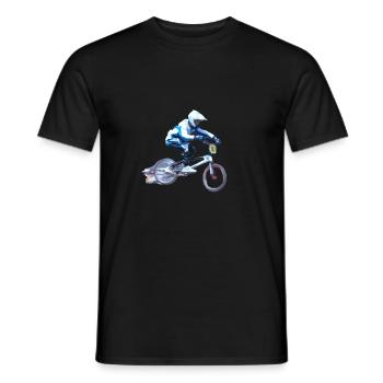 BMX Mountainbike - Männer T-Shirt - Schwarz - Vorne - AI Model Male 178 light (178cm)
