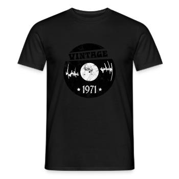 Vintage (1971) - Men's T-Shirt - black - Front - AI Model Male 178 light (178cm)