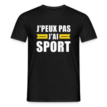 je peux pas j'ai sport - T-shirt homme - noir - Devant - AI Model Male 178 light (178cm)