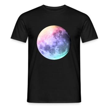 Moon in pastel rainbow - Men's T-Shirt - black - Front - AI Model Male 178 light (178cm)