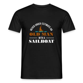 Never underestimate an old man with a sail boat - Männer T-Shirt - Schwarz - Vorne - AI Model Male 178 light (178cm)