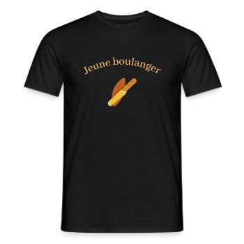 jeune boulanger - T-shirt homme - noir - Devant - AI Model Male 178 light (178cm)