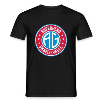 Super heros initial AG - Männer T-Shirt - Schwarz - Vorne - AI Model Male 178 light (178cm)