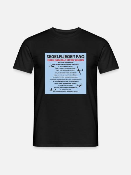 Segelflieger FAQ Segelflugzeug Pilot lustig - Männer T-Shirt - Schwarz