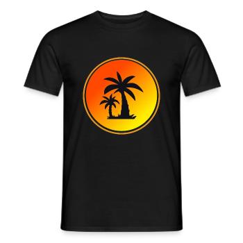 Palm Circle Orange Sun - Men's T-Shirt - black - Front - AI Model Male 178 light (178cm)