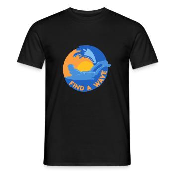 Find a wave Bodysurf Bodysurfing Gift Idea - Men's T-Shirt - black - Front - AI Model Male 178 light (178cm)