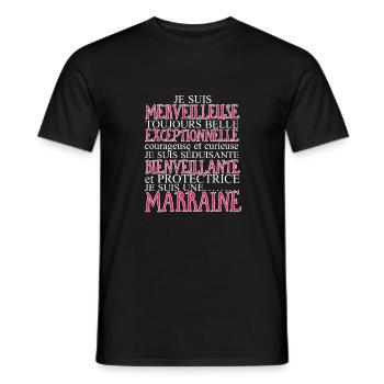 Je suis une marraine. Marraine merveilleuse. - T-shirt homme - noir - Devant - AI Model Male 178 light (178cm)