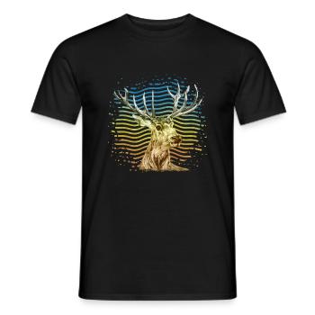 cerf - T-shirt homme - noir - Devant - AI Model Male 178 light (178cm)